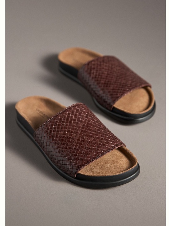 Vagabond Shoes - Vagabond Anthropologie Effie Woven Leather Brown Flat Dad Sandals Slip On 39
